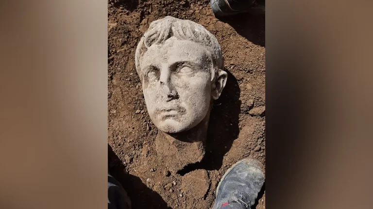 Testa marmorea di 2000 anni scoperta dal primo imperatore di Roma
