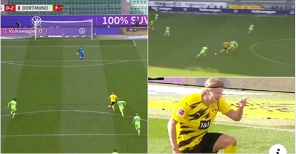 Erling Haaland ran out of his field to score the 25th annual goal of Bundesliga