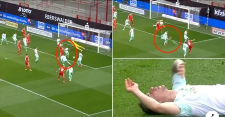 Werder Bremen's player has gone viral after receiving more blows than he did in war today