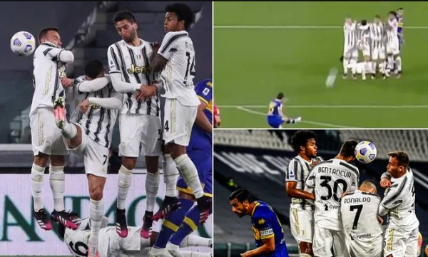 Image: Ronaldo covers his face and leans on the wall again, Juvenus accepts goal