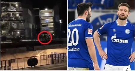 Sensationale Ansicht: Mustaf und Freunde liefen nach dem Sturz des Bundesliga-Clubs von frustrierten Fans weg.