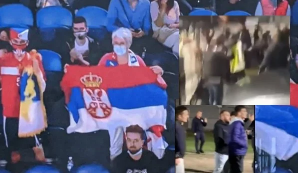 Desde el momento en que los fanáticos albaneses son atacados por los fans serbios después de decir que Kosovo es Albania