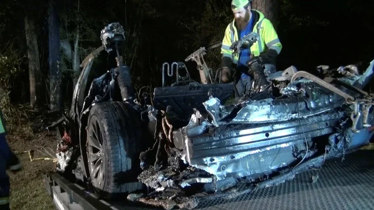 Deux hommes en sièges passagers meurent après l'accident dans la voiture et le conducteur de Tesla “