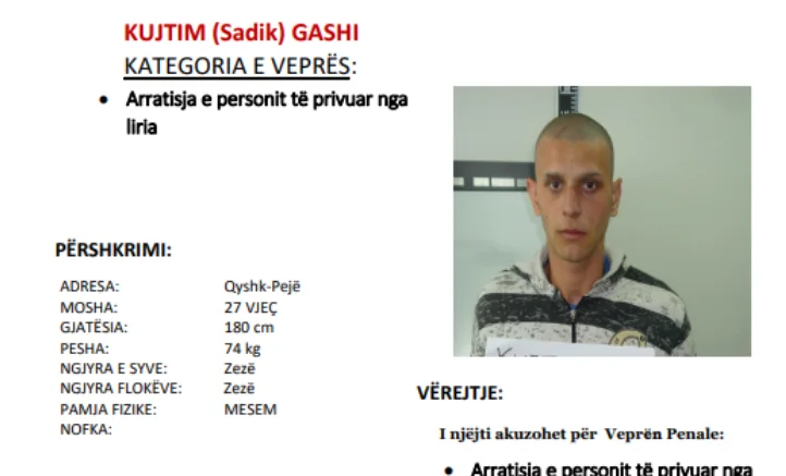 Appelez la police si vous voyez cette personne.