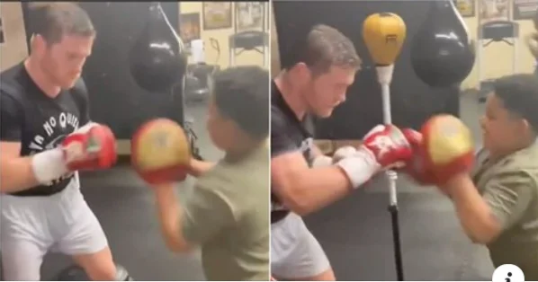 Andy Ruiz Jr's son shows thrilling skill in training with the famous boxer