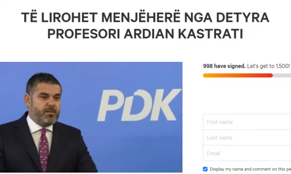Les représentants des étudiants commencent à pétitionner pour le départ de Ardian Kastract de l'UPP)