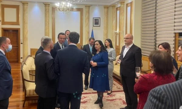 Kurti, Osmani and Konjufca celebrate after institution formation