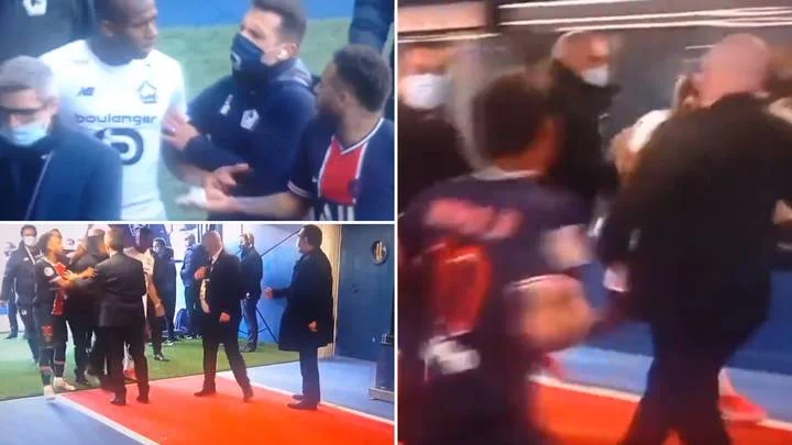Imagen publicada por la salida Neymar: Golpear al opositor en el túnel