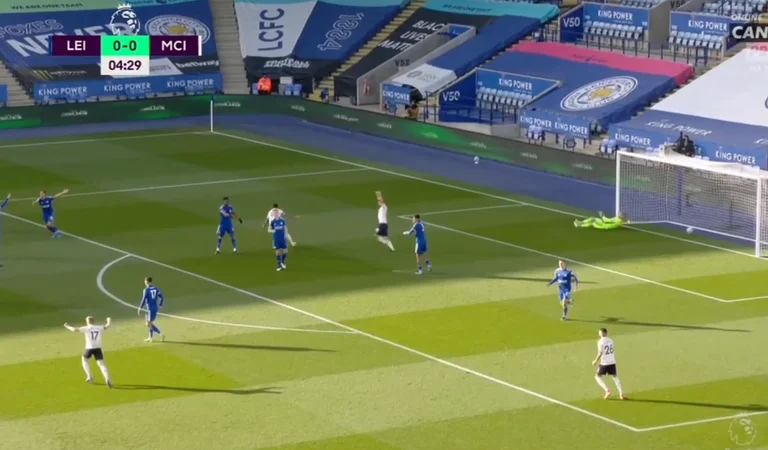 Leicester only survives four minutes, Man City, gets hurt in the fifth minute.