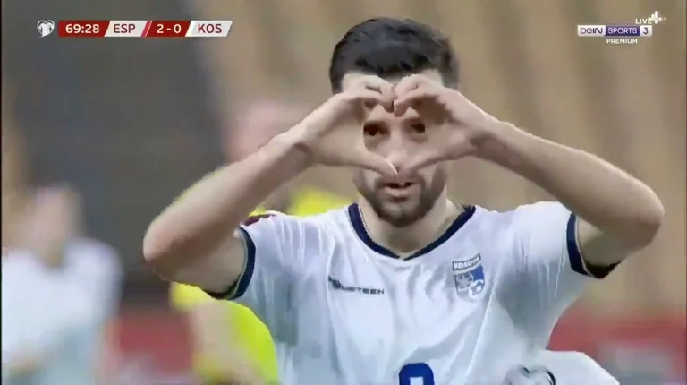 He scored beautiful long - range goals, which he devoted to the celebration Besar Halimi