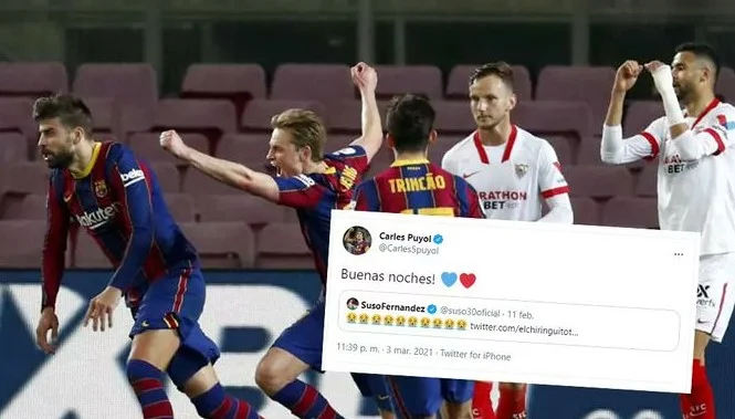 Dopo la vittoria di Barcellona, Puyol ridicolizza la stella di Siviglia.