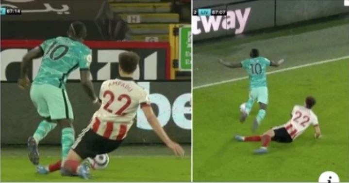 Sadio Mane erlebte eine dunkle Seite des Fußballs gegen Sheffield, es gibt keine Strafe, wenn Sie nicht fallen.