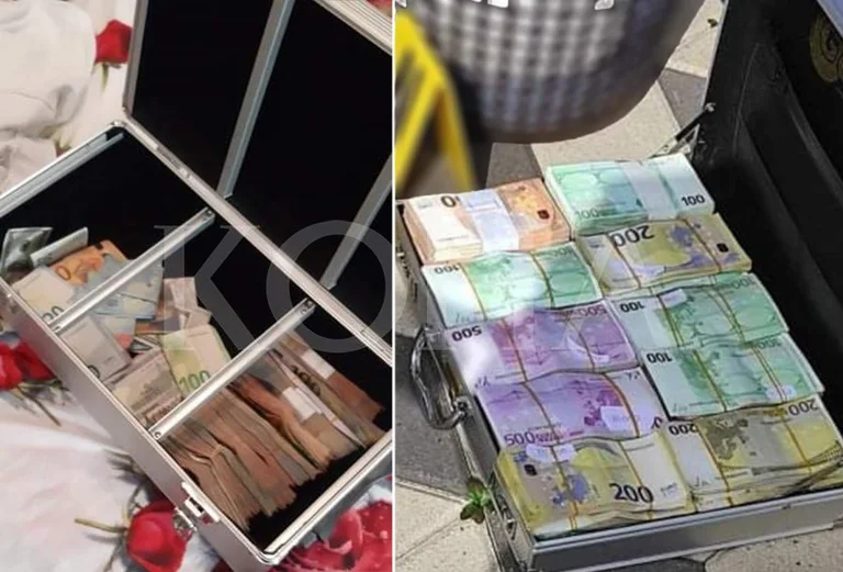 Këto janë dy çantat plot me para që u konfiskuan sot