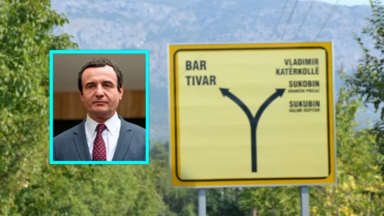 Three exiles stop at Albin Kurti village in Montenegro, place KLA flag