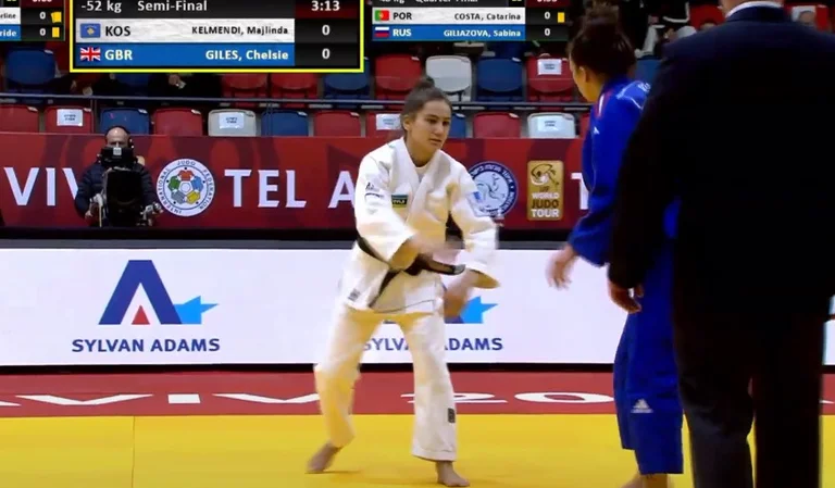 Majlinda KELMEND no llega al gran final, es derrotado por la selva británica, Chelsie Giles
