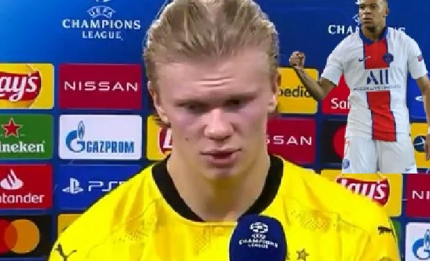 Der Journalist embarrass Haaland fragt ihn, ob sie Rivalen zu Mbappen sind?