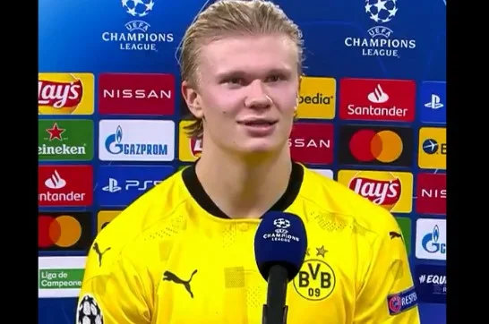 So Haaland responded last night after the match, when the journalist told him how much they love him in Spain