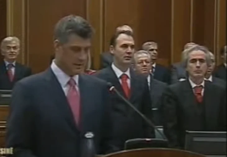 Historic moment of Kosovo Declaration of Independence