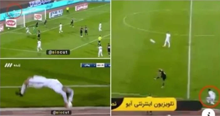 Iranian footballer goes viral after making mad hands throw from 50 meters away