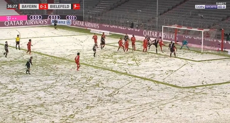 Close the first piece: Snow does not stop at Allianz Arena, Baierni is being suddenly defeated by the Eminia of Bielefeld