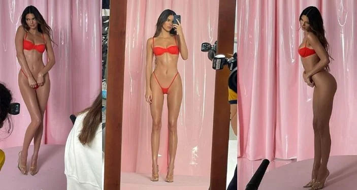 Kendall Jenner scheint unwiderstehlich beim Filmen des “campaign. Skims”