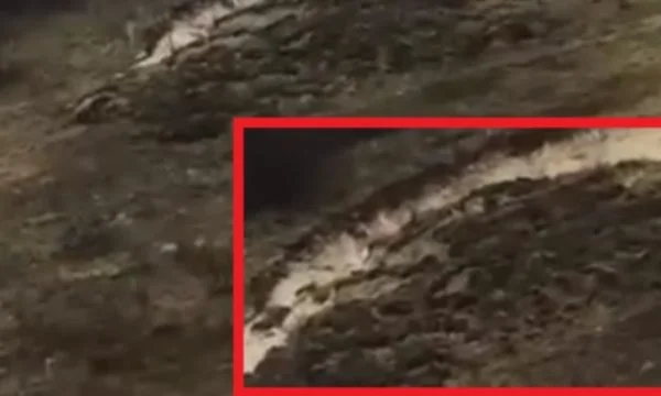 Land slides filmed live in a village in Skenderaj