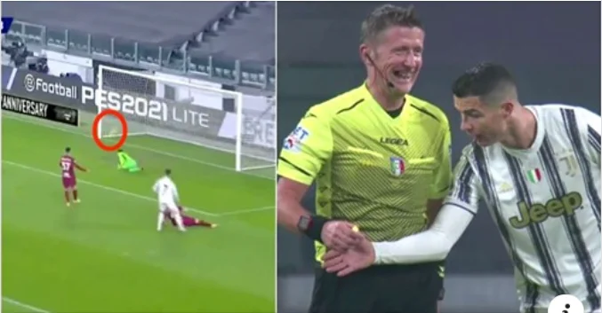 Cristian Ronaldo watched the judge's watch to make sure the ball didn't cross the line against Rome