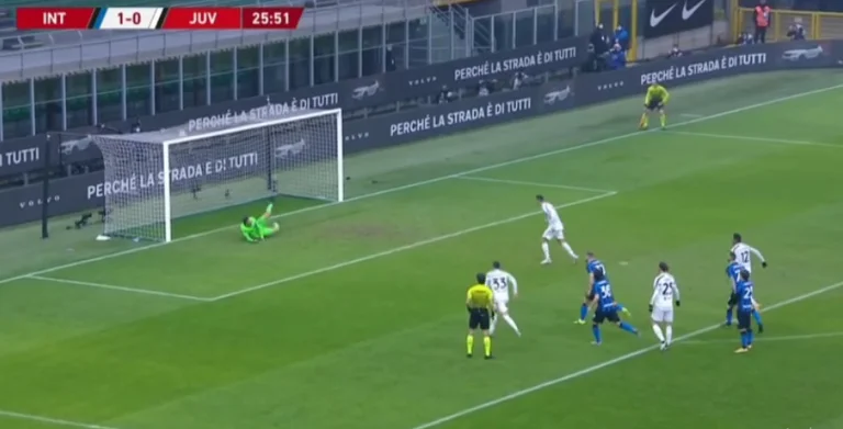 Cristiano Ronaldo n'est pas mal par pénalité, équivaut le score avec Inter
