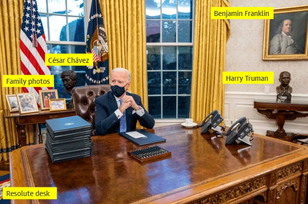 Le président Biden change Zyren Ovale: Retirez les dirigeants historiques de la vue, décidez d'autres