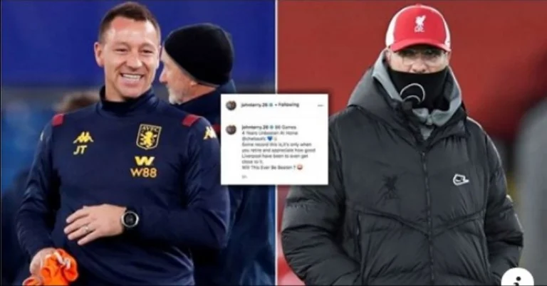 John. Terry voló en Instagram después de la pérdida de Burnley en Liverpool, los que no lo tenían.