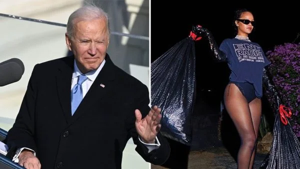 Rihanna fa il post epico con due sacchi di merda, ha un'offerta per Joe Biden