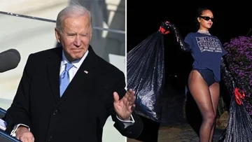 Rihanna fait le poste épique avec deux sacs de merde, a une offre pour Joe Biden