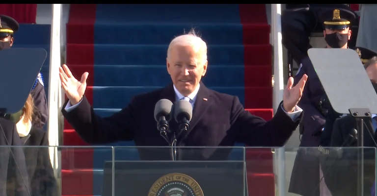President Joe Biden's first words: Democracy has won, this is America's day.