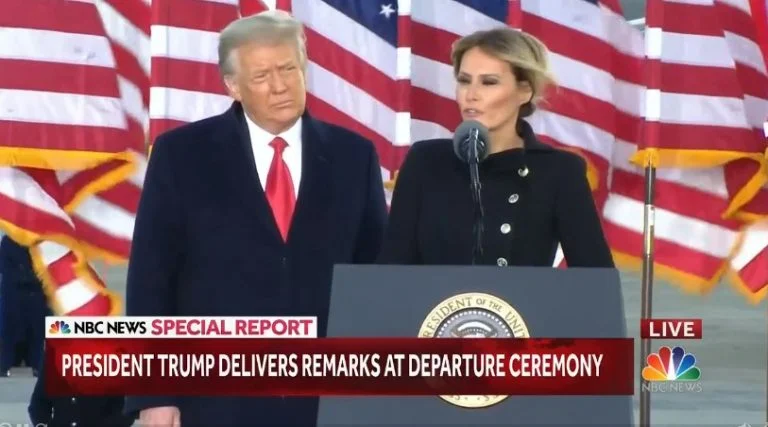 First Lady Melanie Trumps letzte Abschiedsbotschaft für die Bürger