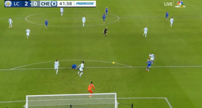 Leicester doesn't stop Chelsea's cruelty. He scores them again to deepen the Lambard misery.