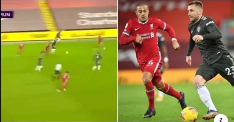 Nel momento in cui Luke Shaw ha detto a Theago che la Premier League non è Bundeslig con questa mossa brillante.