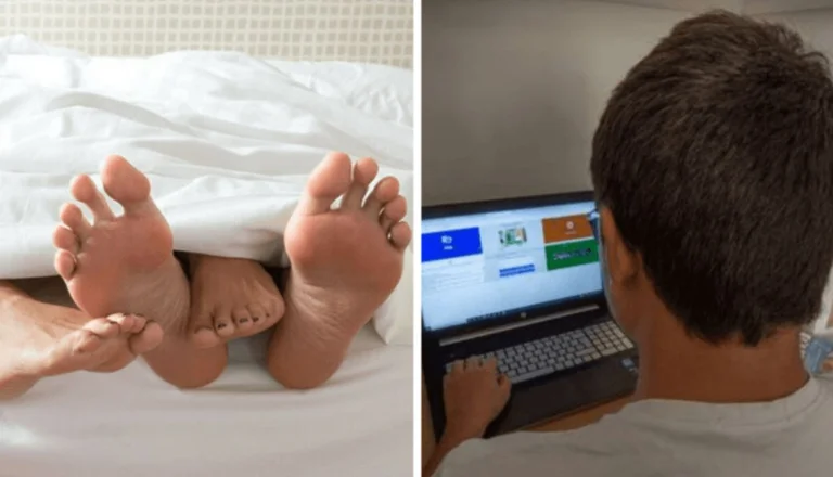 Teacher and partner in online school, students see everything
