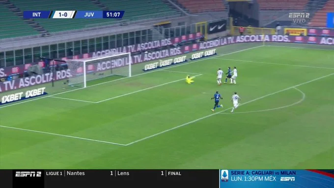 Juvenus sur la deuxième fois Inter vers la première position
