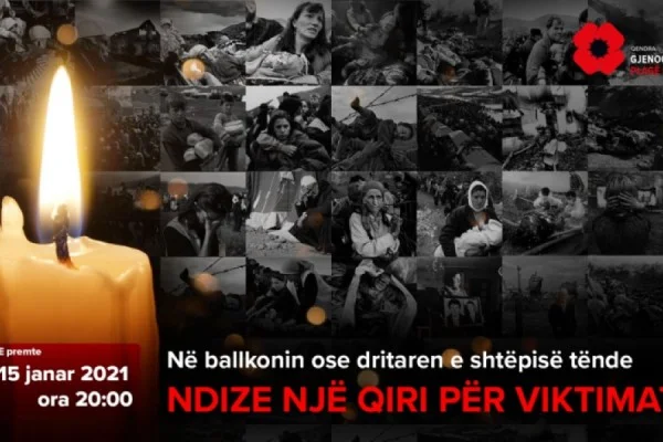 Memorial of genocide against Albanians today lighting candles on balconys