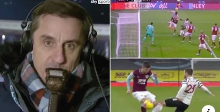 Gary Neville commented so badly on Luke Shaw's incident last night that he had to apologize after the match.