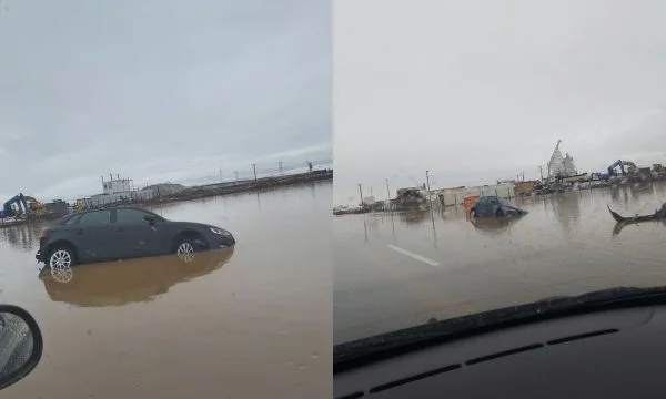 Pristina-Ferizaj magistrates Blocked, Autos Walk Hard on Water