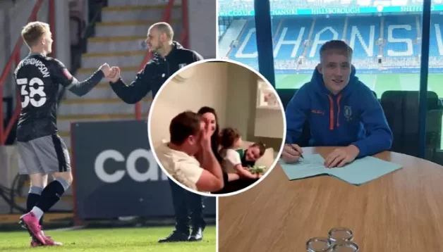 Il padre del calciatore nel carrello non può contenere le sue emozioni quando vede suo figlio giocare a calcio