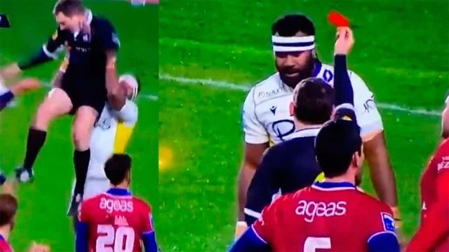 They won the fight: The player raises the judge as trophy, gets punishment