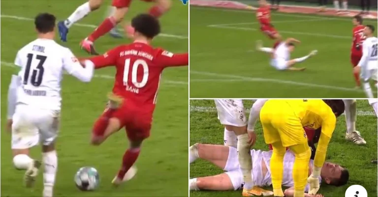 Mattias Ginter was nominated and left unconscious after blocking the Leroy Sane strike.