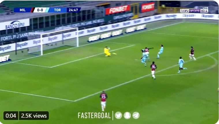 Milan vient de marquer un brillant but d'équipe contre Turin