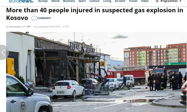 La explosión en Ferizaj, incluso en los medios mundiales