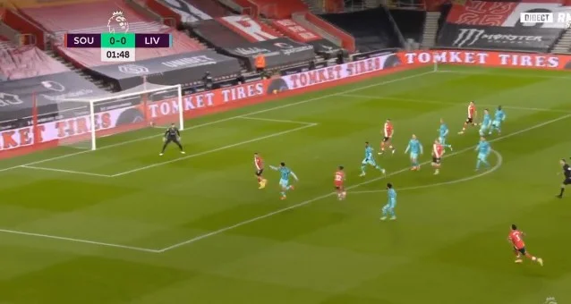 Associated Liverpool, Southampton a marqué un but spectaculaire au début du match