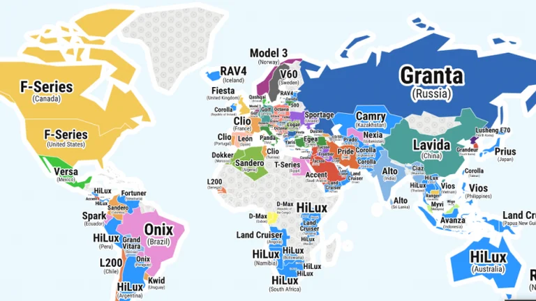Este es un mapa de las marcas mundiales de automóviles