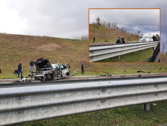 Schwere Unfall auf der <x0c>back Rugova” Autobahn, Körper endet aus dem Auto
