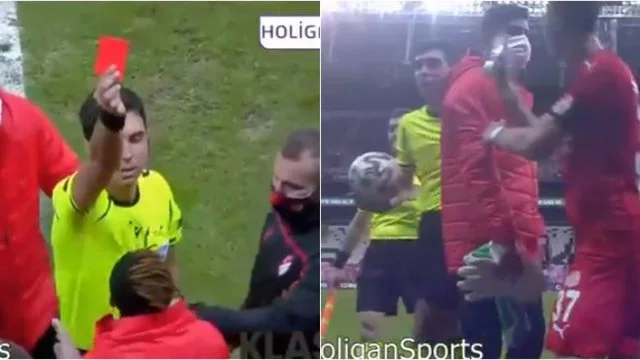 He rejected the judge's decision by showing the video on the phone, the player is excluded from the game